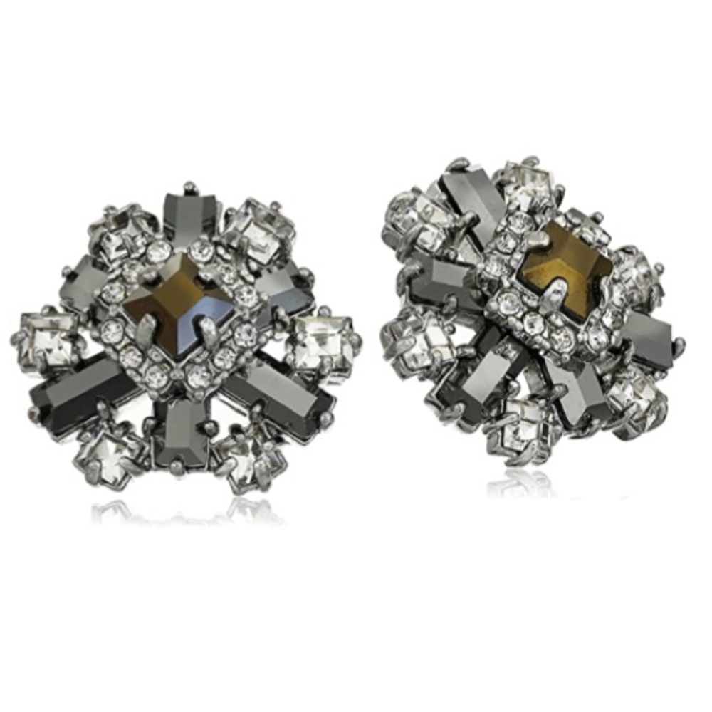 Kate Spade Space Age Floral Hematite Stud Earrings